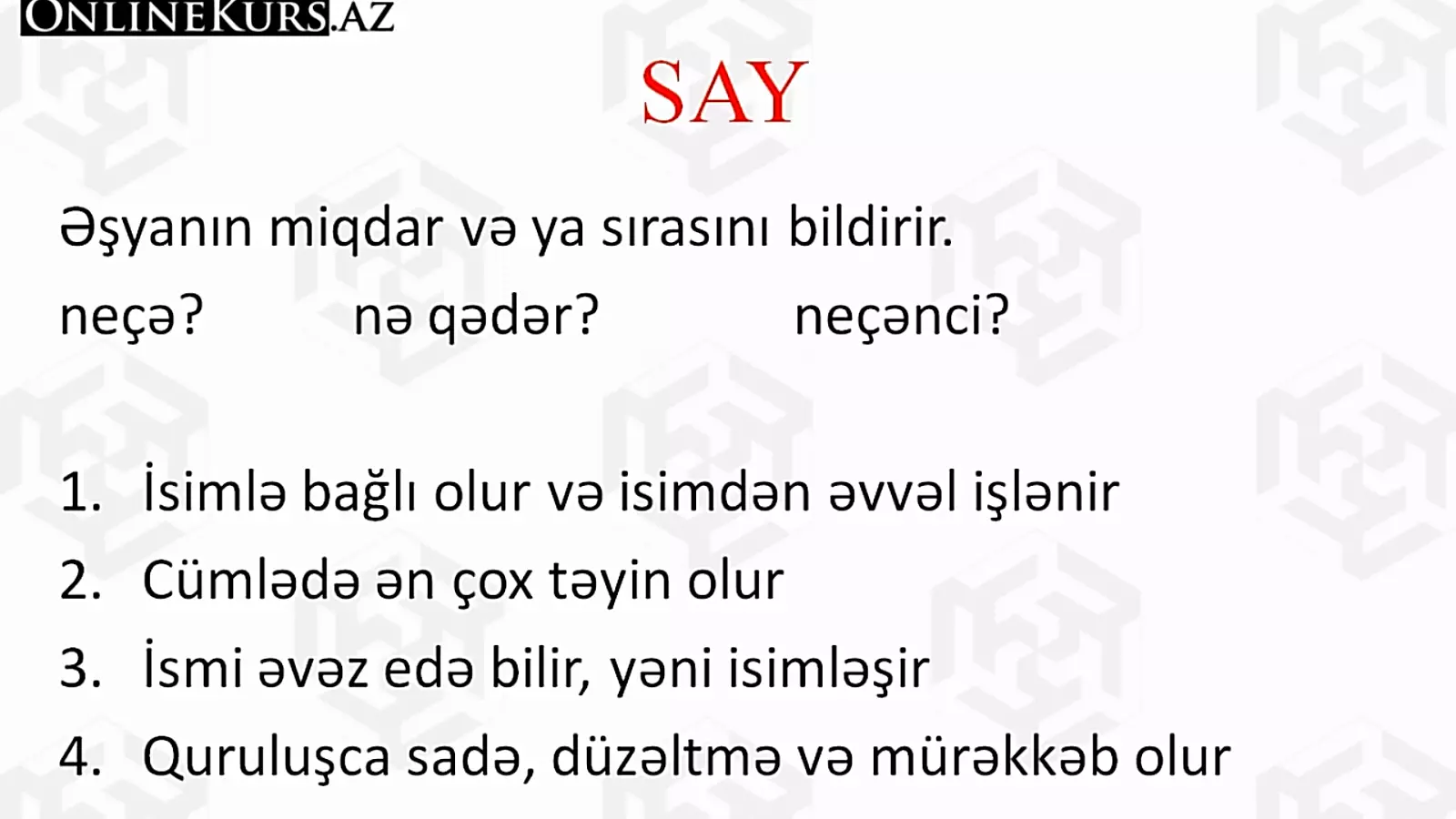 Say - Azərbaycan dili