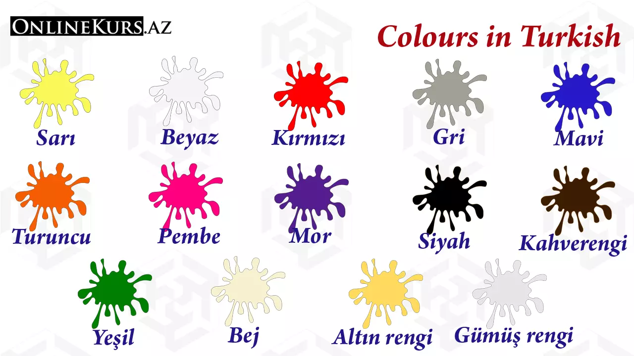 Names of the colors in Turkish