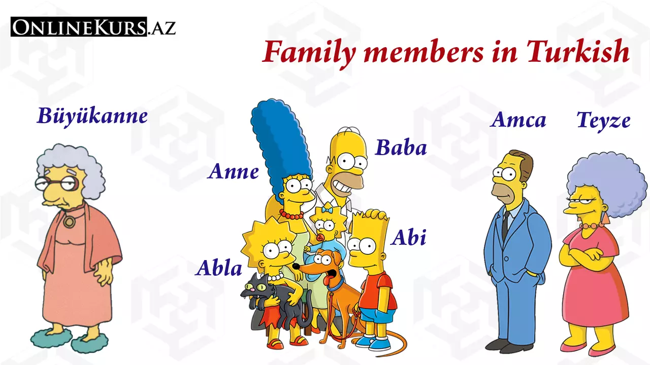 Words in Turkish about family and relatives