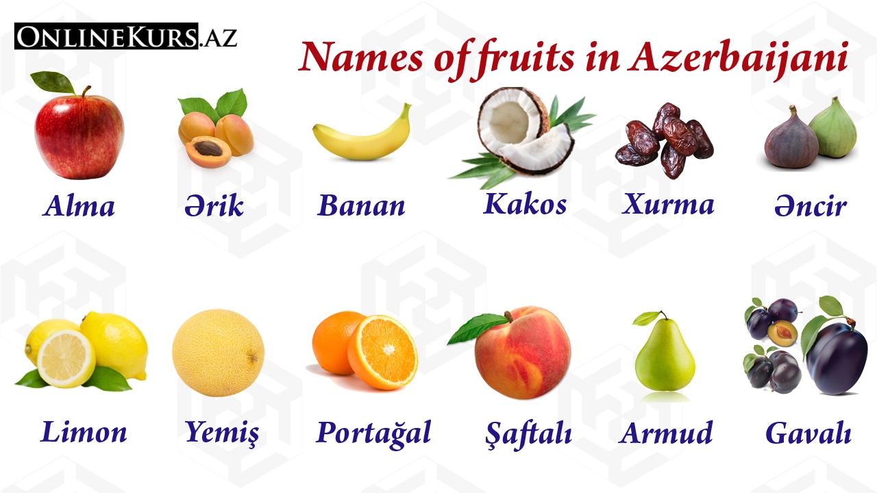 fruits in Azerbaijani