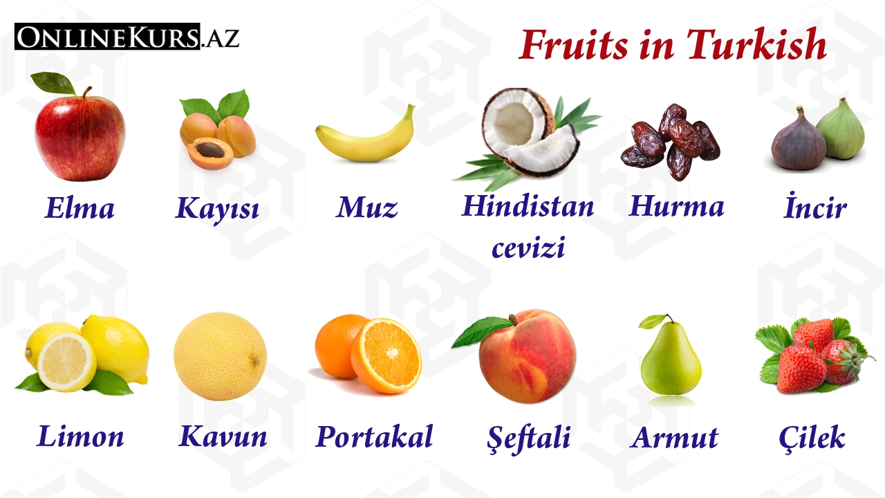 Fruits in Turkish