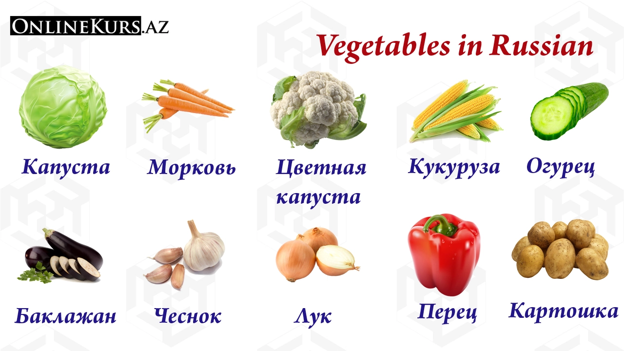 The names of vegetables in Russian